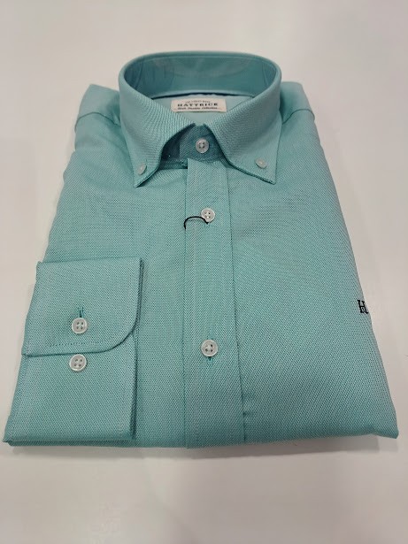 Camisa verde lisa sin bolsillo oxford fino hattrick Camisa verde lisa sin bolsillo oxford fino hattrick